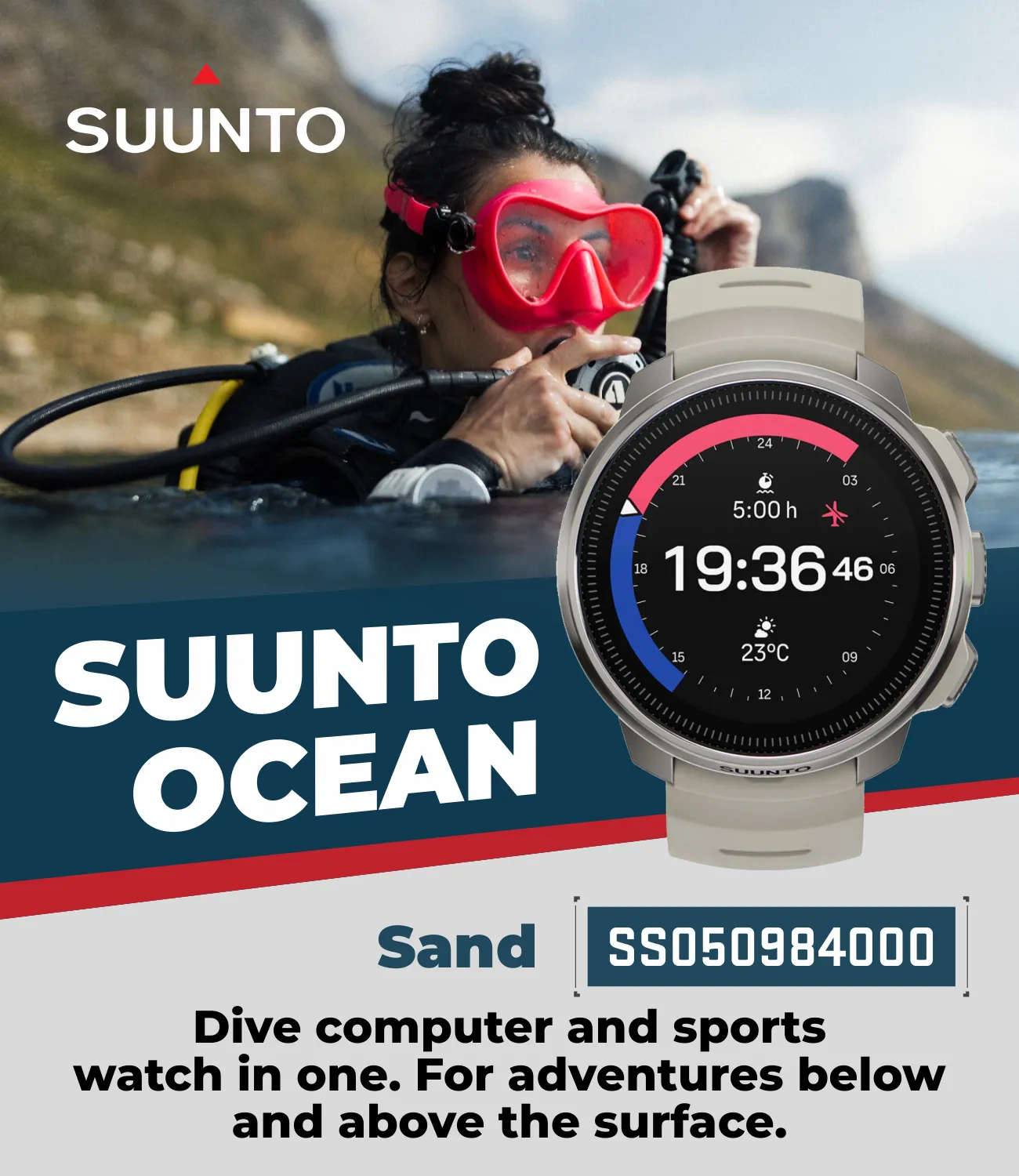 SUUNTO Ocean Dive Computer & GPS Sports Watch | 1.43'' AMOLED | Dualband GNSS