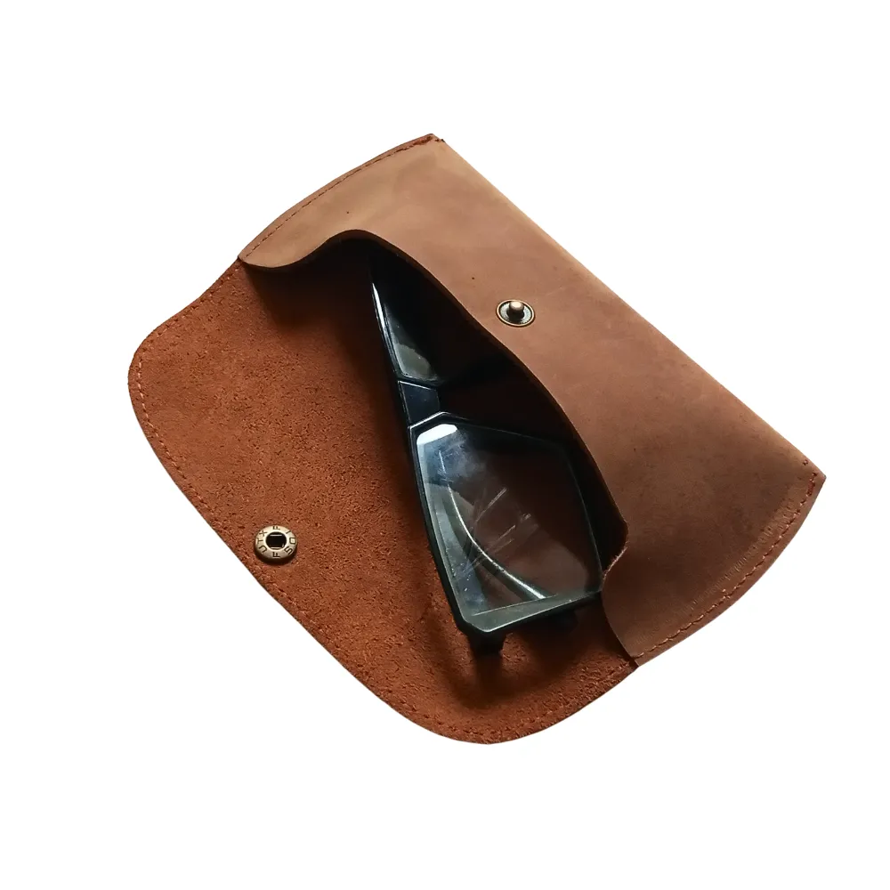 Tan Leather Eyewear Case - Optical Cover