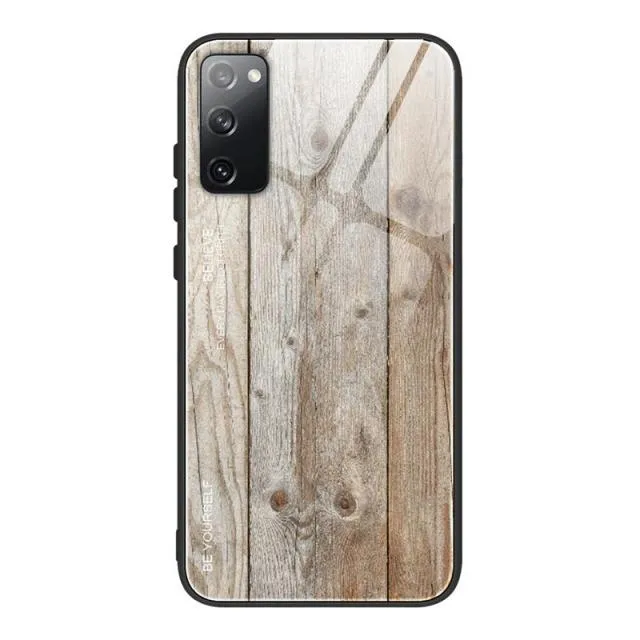 Tempered Glass Wood Grain Protective Cover For Samsung