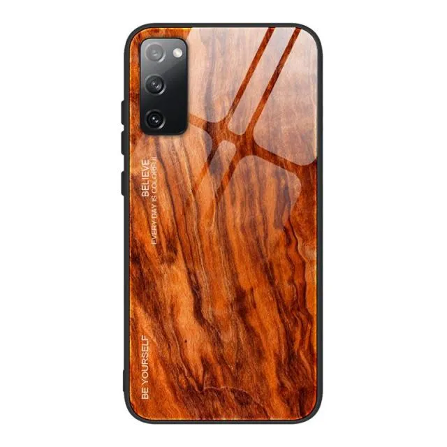 Tempered Glass Wood Grain Protective Cover For Samsung