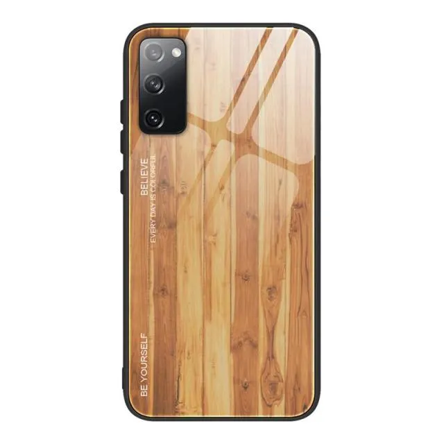 Tempered Glass Wood Grain Protective Cover For Samsung