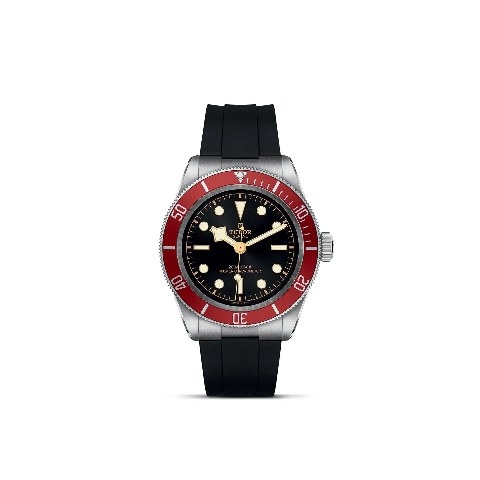 TUDOR Black Bay, 41mm steel case, Black rubber strap