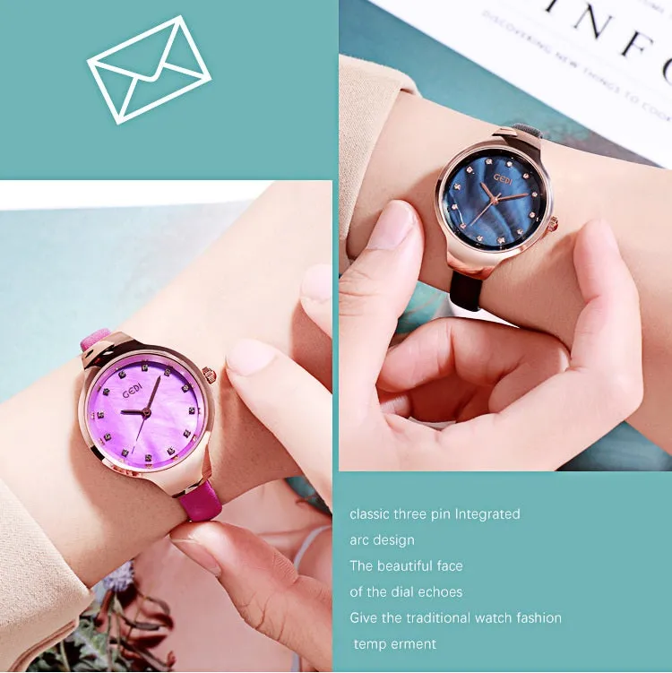 Ultra-shin Leather Strap Women's Watch