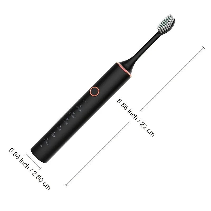 Ultrasonic Electric Toothbrush For Adults, Sonic Electric Toothbrush With 4 Brush Heads, 6 Modes Rechargeable USB Extra Soft Toothbrush For Sensitive Gums Men Women Gift