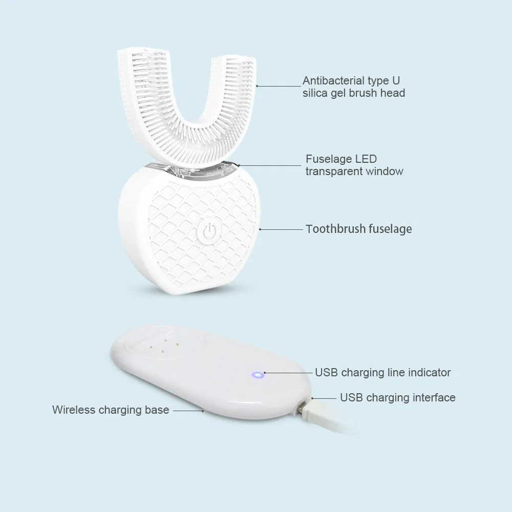 Ultrasonic Rechargeable Electric Toothbrush V-WHITE 360° for Adults