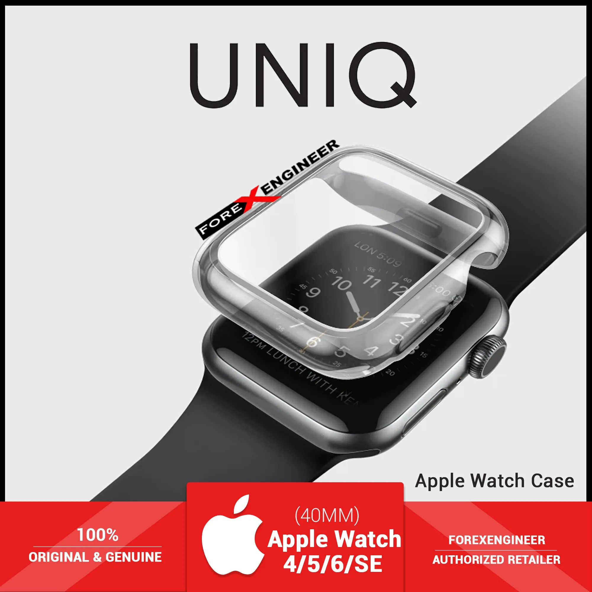 UNIQ Garde Protective Case for Apple Watch for Series SE - 6 - 5 - 4 ( 40mm) - Tinted Grey