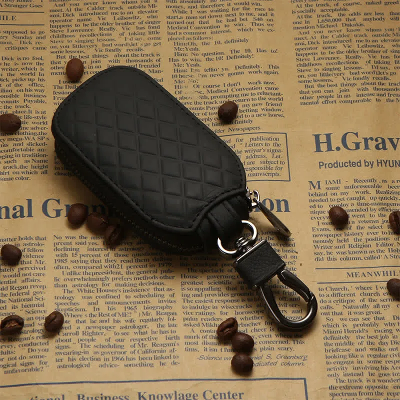 Universal Zipper Hook Hanging Leather Key Case