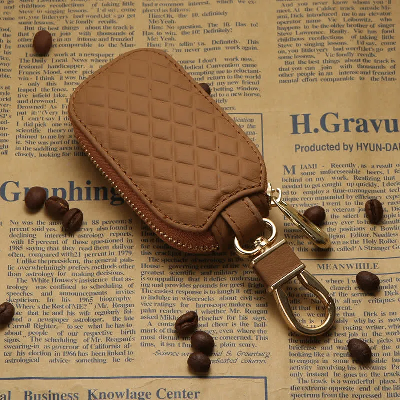 Universal Zipper Hook Hanging Leather Key Case