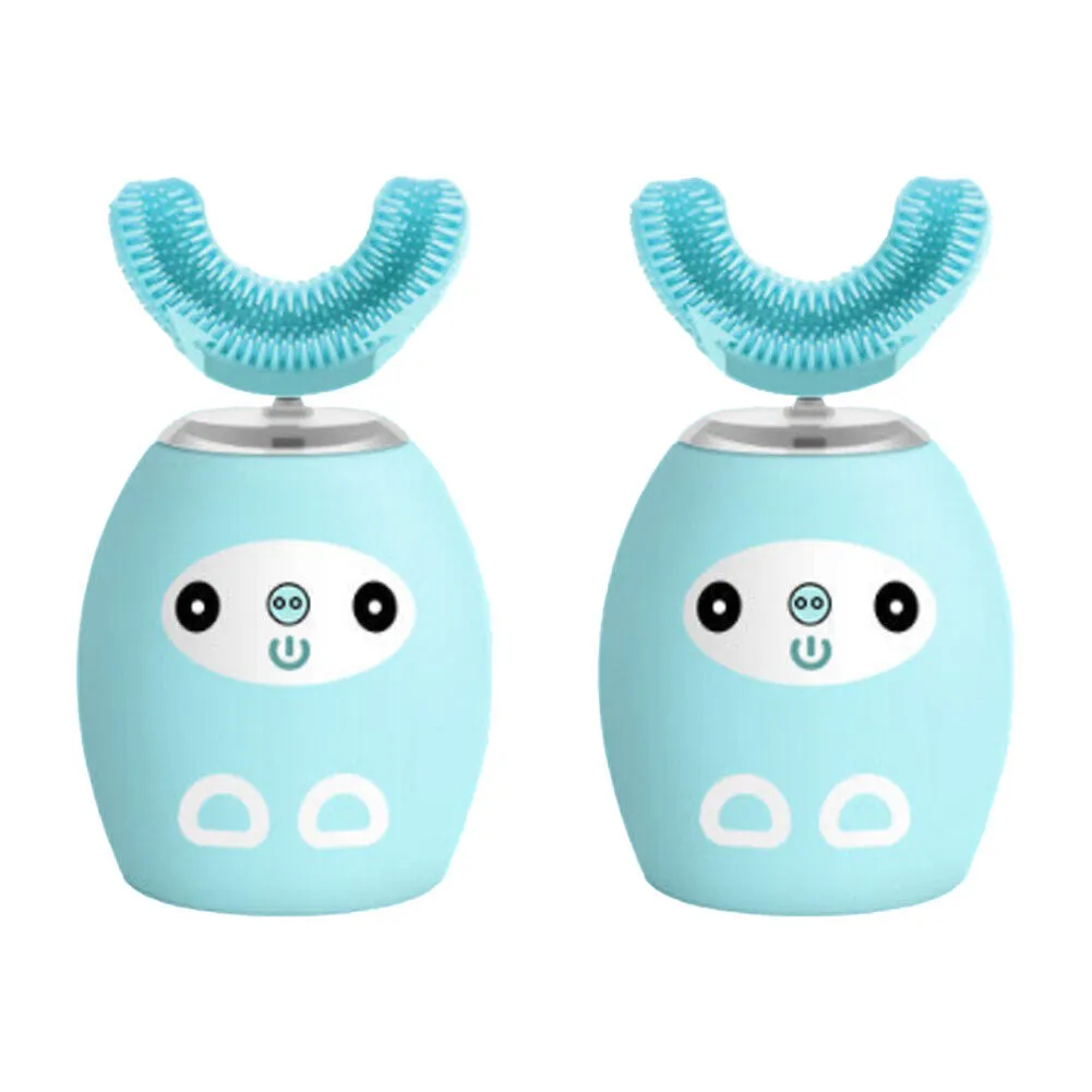 US 1-2 Pack Kids U-shaped Electric Toothbrush 360° Automatic Teeth Cleaner USB