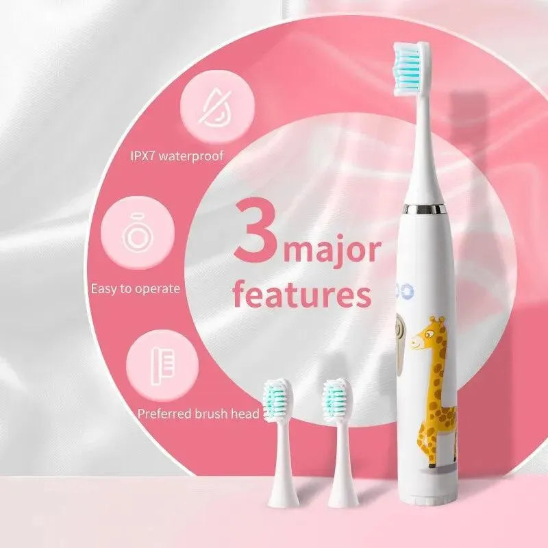 Vibrant Kids Electric Toothbrush: Gentle Cleaning & Rechargeable Ultrasonic Tech