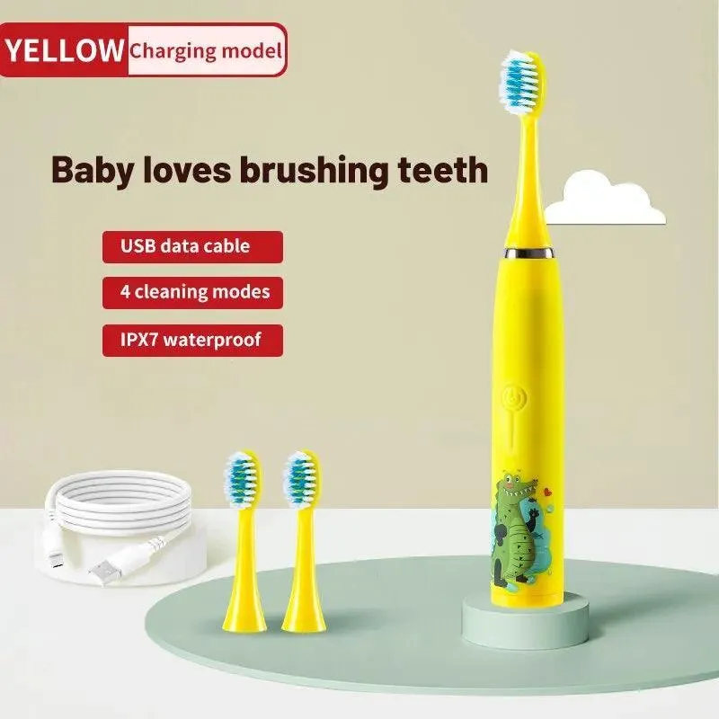 Vibrant Kids Electric Toothbrush: Gentle Cleaning & Rechargeable Ultrasonic Tech