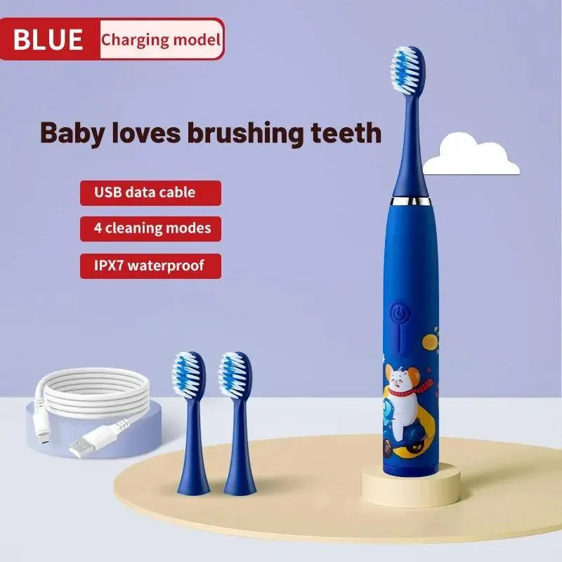 Vibrant Kids Electric Toothbrush: Gentle Cleaning & Rechargeable Ultrasonic Tech