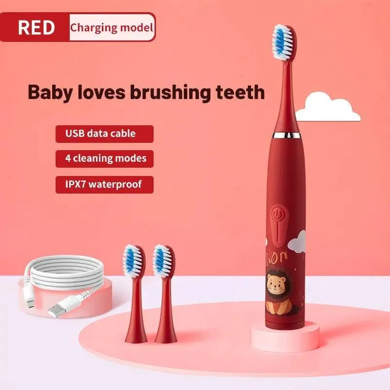 Vibrant Kids Electric Toothbrush: Gentle Cleaning & Rechargeable Ultrasonic Tech