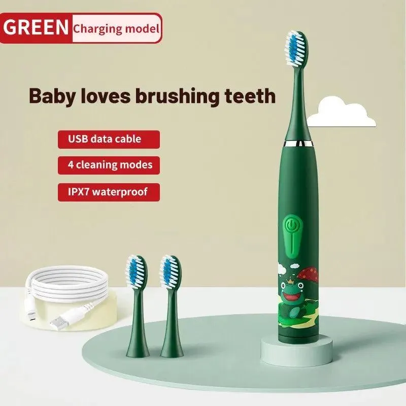 Vibrant Kids Electric Toothbrush: Gentle Cleaning & Rechargeable Ultrasonic Tech