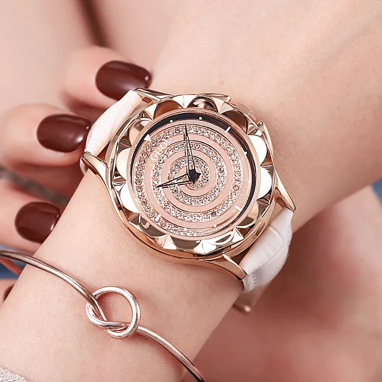 Vortex-shaped Rotatable Women's Watch