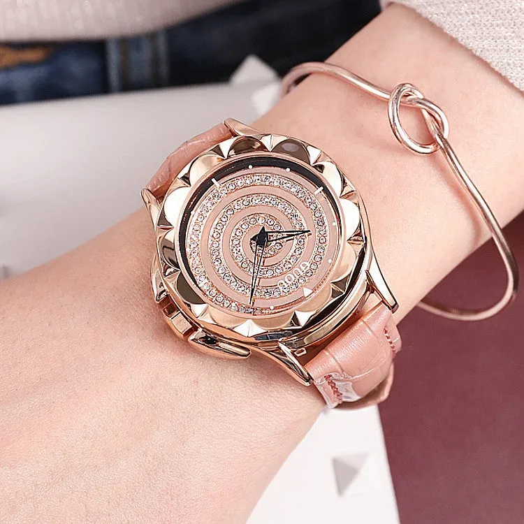 Vortex-shaped Rotatable Women's Watch