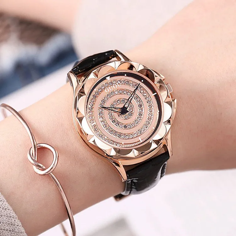 Vortex-shaped Rotatable Women's Watch