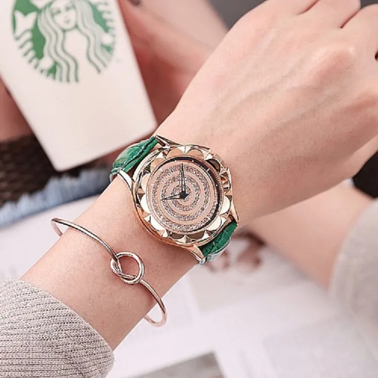 Vortex-shaped Rotatable Women's Watch