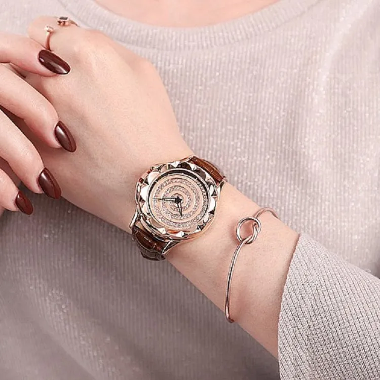 Vortex-shaped Rotatable Women's Watch