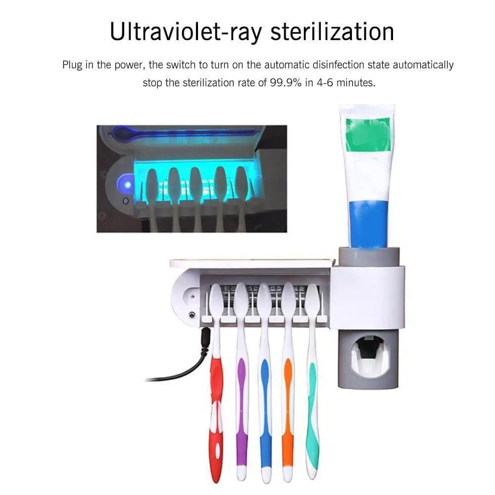 Wall-Mounted Toothbrush Disinfection Storage Organizer