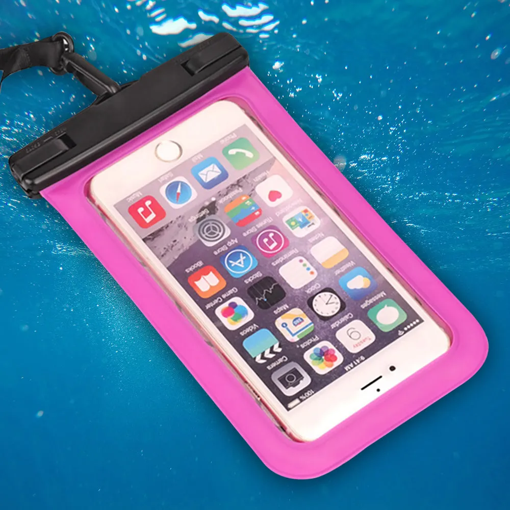 Waterproof Bag Phone Pouch Cover Mobile Case for Beach Outdoor Swimming (random color) pack of 3