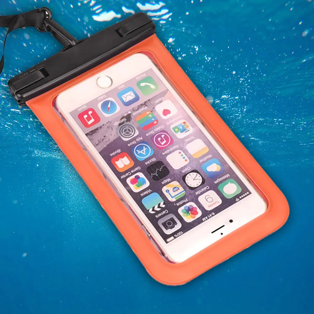 Waterproof Bag Phone Pouch Cover Mobile Case for Beach Outdoor Swimming (random color) pack of 3