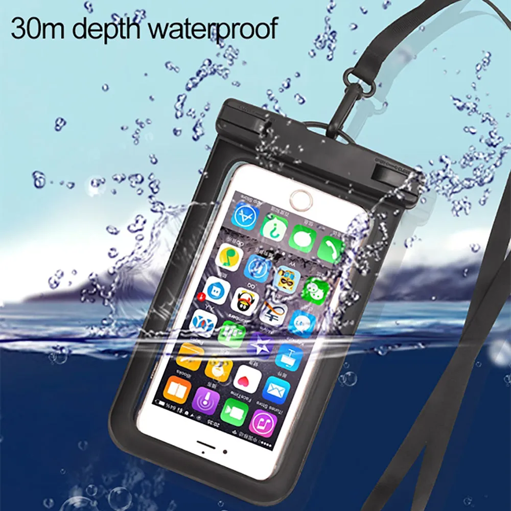 Waterproof Bag Phone Pouch Cover Mobile Case for Beach Outdoor Swimming (random color) pack of 3