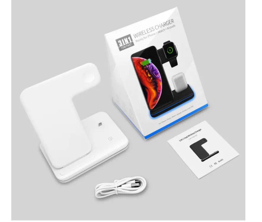 Wireless Charger - Simplicity Meets Versatility- Watch Earphone Wireless Charger 3 In 1