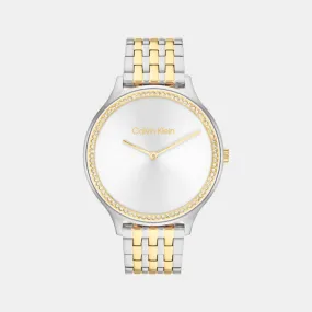 Women Quartz Analog Silver Dial Stainless Steel Watch 25100002