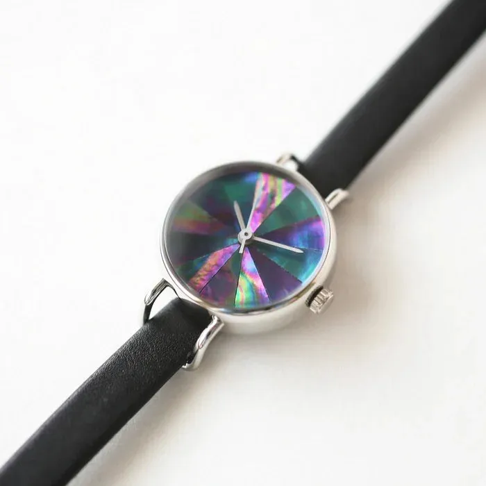 Women's Wristwatch - Blue Abalone Shell, Japanese handmade wrist watch