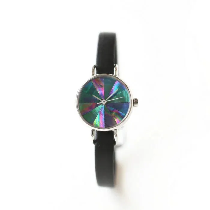 Women's Wristwatch - Blue Abalone Shell, Japanese handmade wrist watch