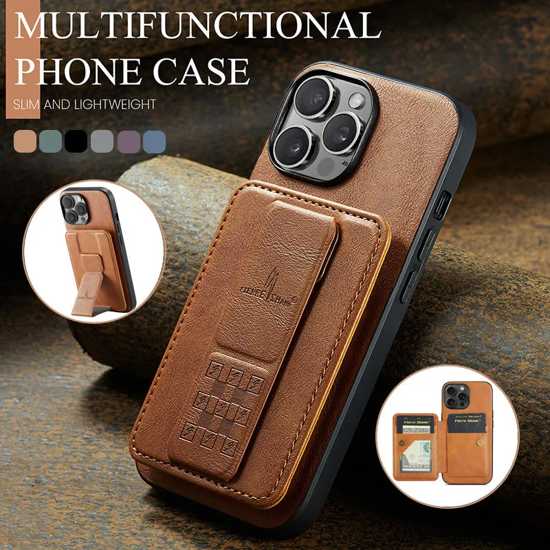 Wristband Magnetic Leather Case With RFID Card Slot For iPhone