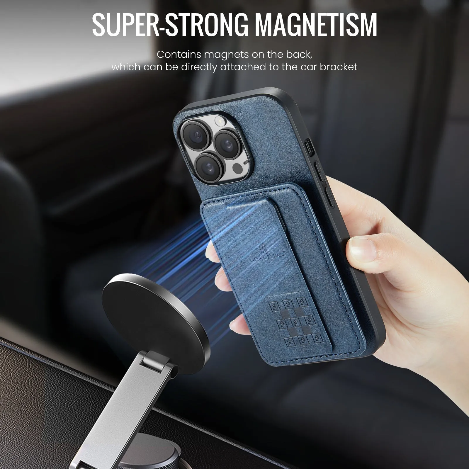 Wristband Magnetic Leather Case With RFID Card Slot For iPhone