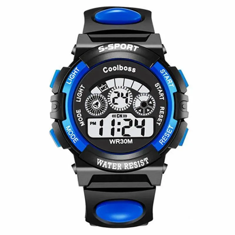 Youthful Military Sports Digital Watch: Active Kids' Stylish Timepiece