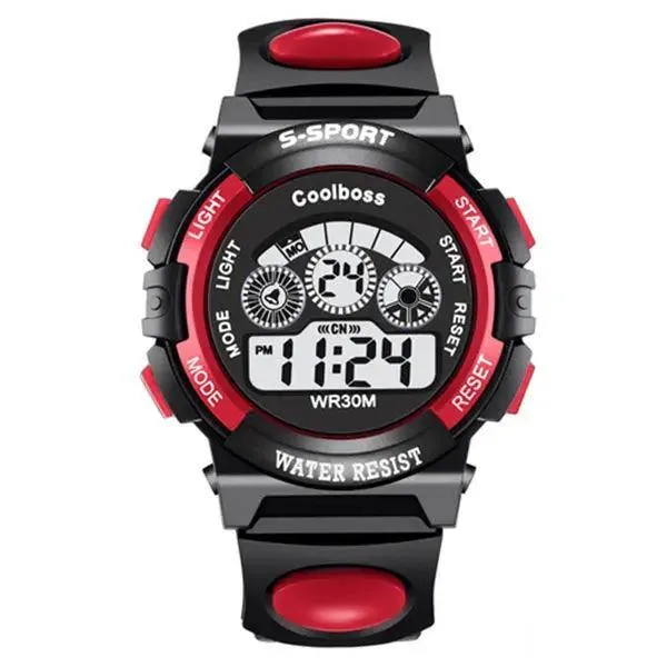 Youthful Military Sports Digital Watch: Active Kids' Stylish Timepiece