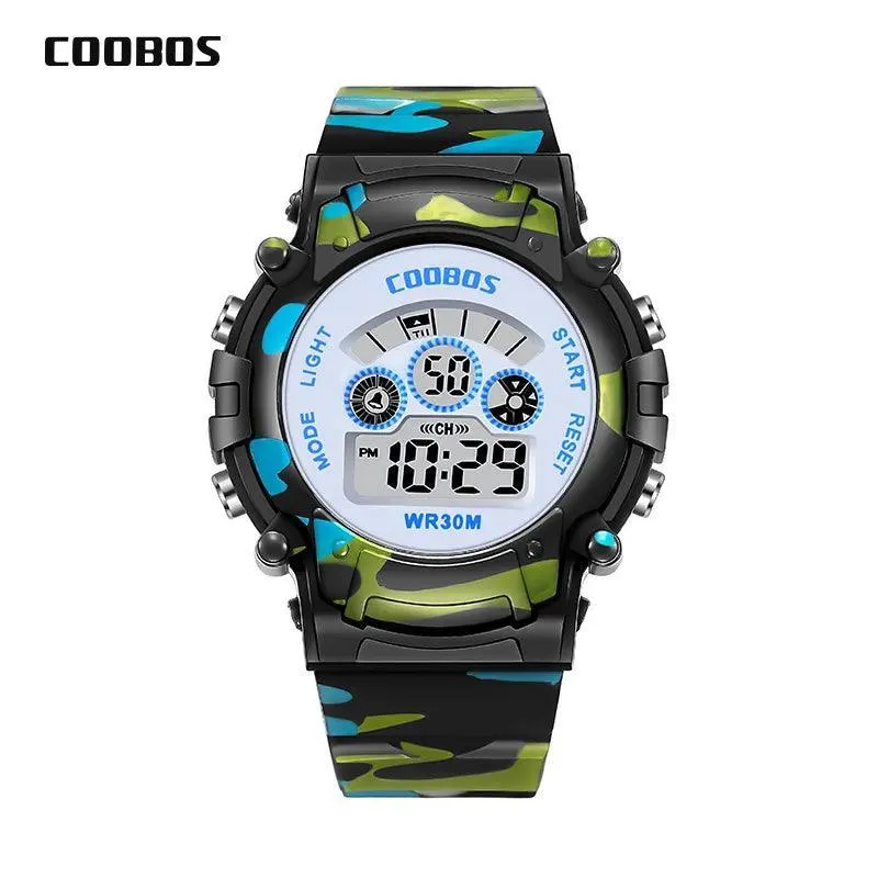 Youthful Military Sports Digital Watch: Active Kids' Stylish Timepiece