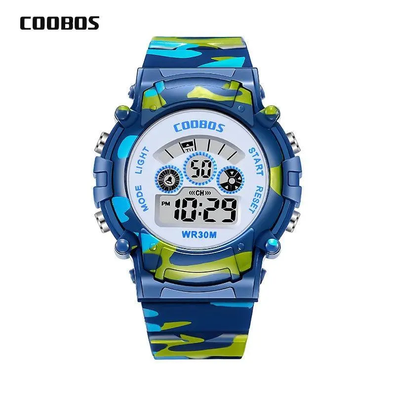 Youthful Military Sports Digital Watch: Active Kids' Stylish Timepiece