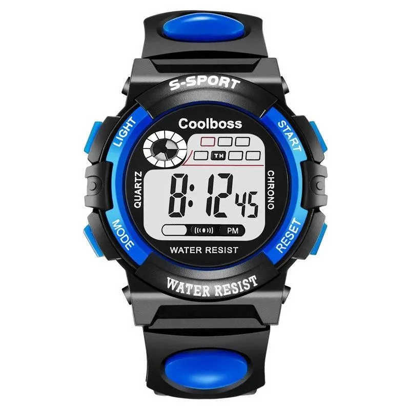 Youthful Military Sports Digital Watch: Active Kids' Stylish Timepiece