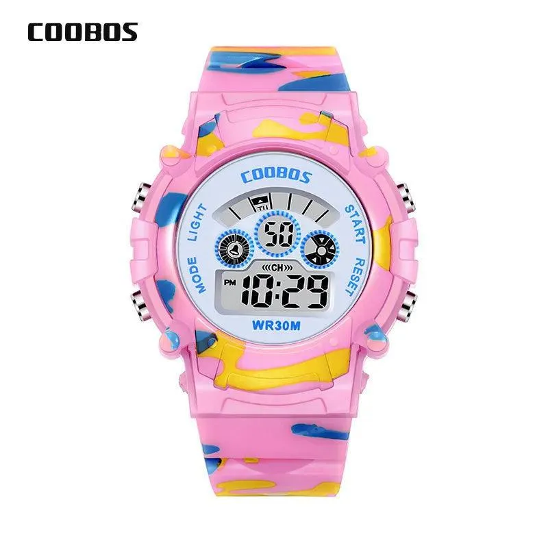 Youthful Military Sports Digital Watch: Active Kids' Stylish Timepiece