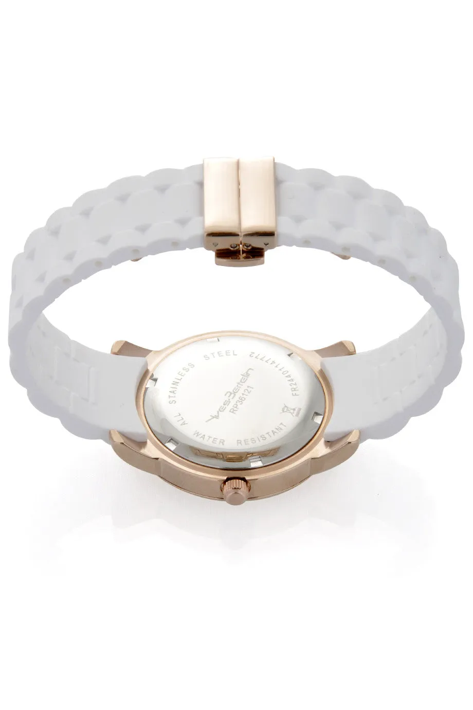 YVES BERTELIN DATE Rose Gold White Crystal Watch