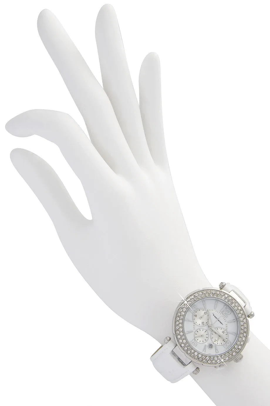 YVES BERTELIN SUIR White Crystal Chronograph Watch