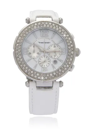 YVES BERTELIN SUIR White Crystal Chronograph Watch