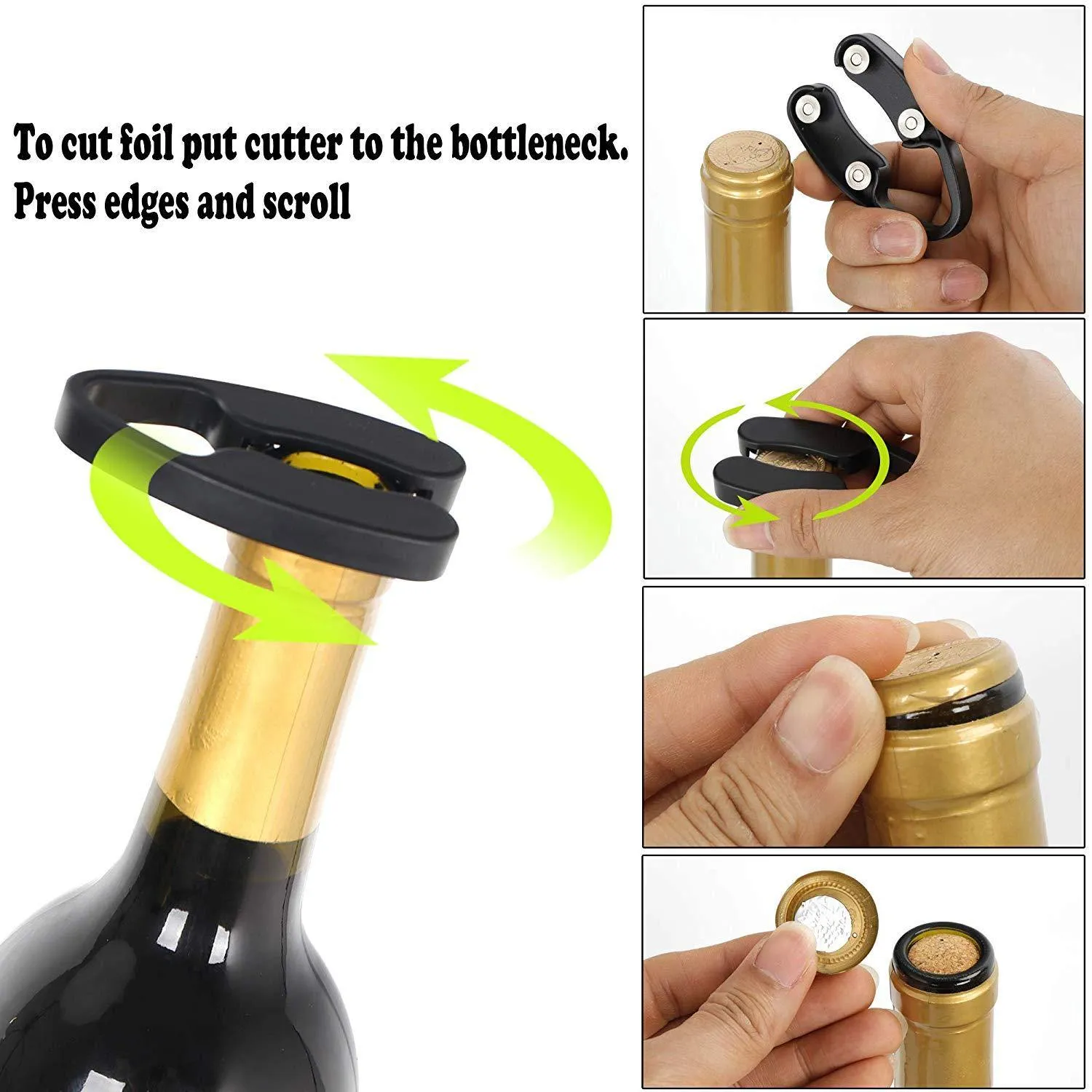 ZENY™ Electric Wine Opener with Chargeer - Cordless Bottle Opener Electric Corkscrew with Foil Cutter